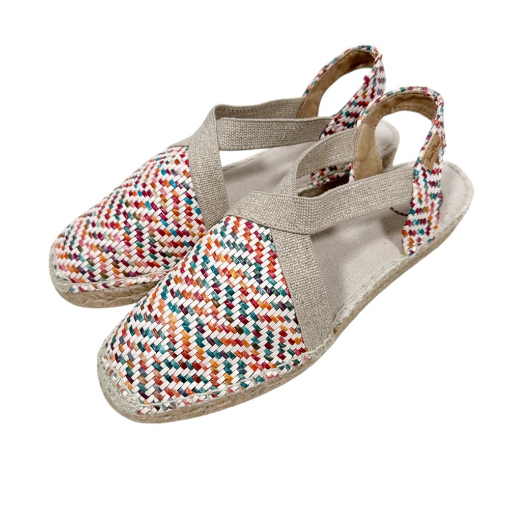 Toni Pons VERA-MS Women's Size 40 9.5 Flat Espadrilles Colorful Raffia Resort - Picture 2 of 10